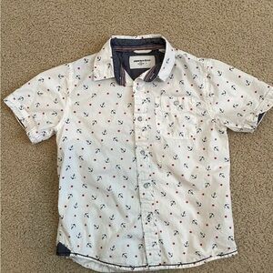 Anchors Stars Button Down Short Size 5 White Blue Red